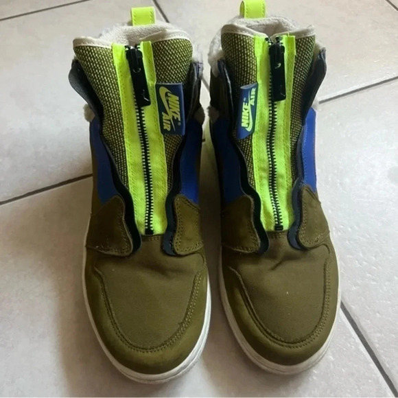 Nike Air Jordan 1 Zip High Utility Women Shoes Olive Black Volt Sz 10 AV3723-300 - Picture 3 of 8
